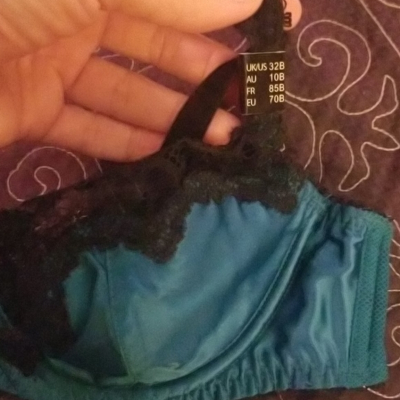 Dita Von Teese teal satin demi cup underwire bra - Picture 3 of 8